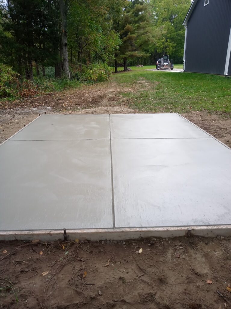 Install concrete hot tub pad