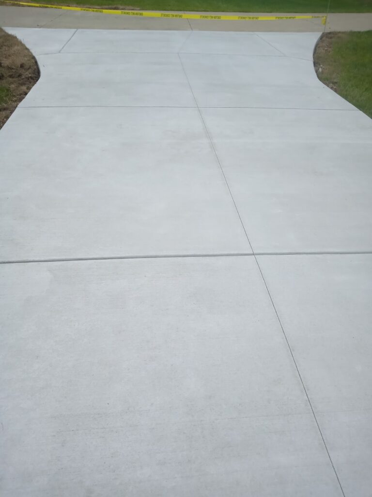 New Concrete driveway installation