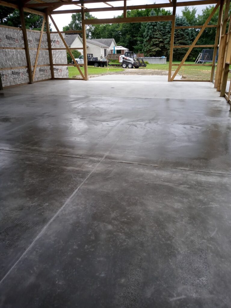 new pole barn concrete floor