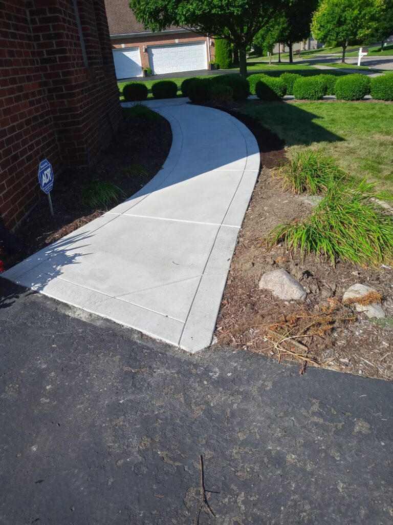 new radius concrete sidewalk - flatwork