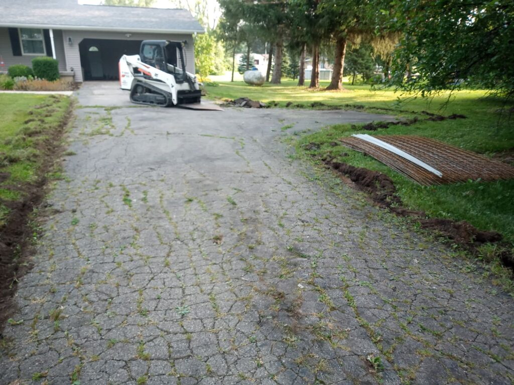 Before new concrete driveway