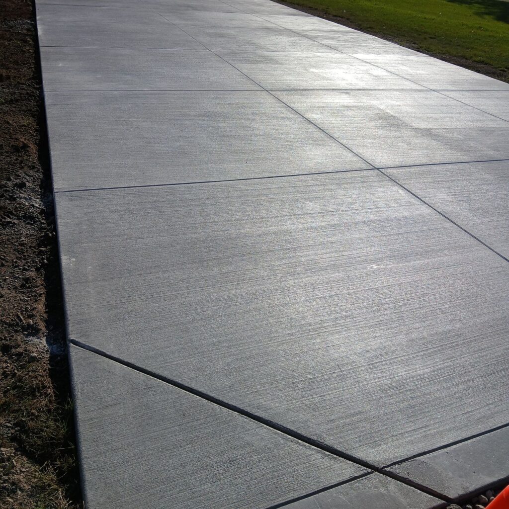 Concrete Driveway Flatwork brush finish