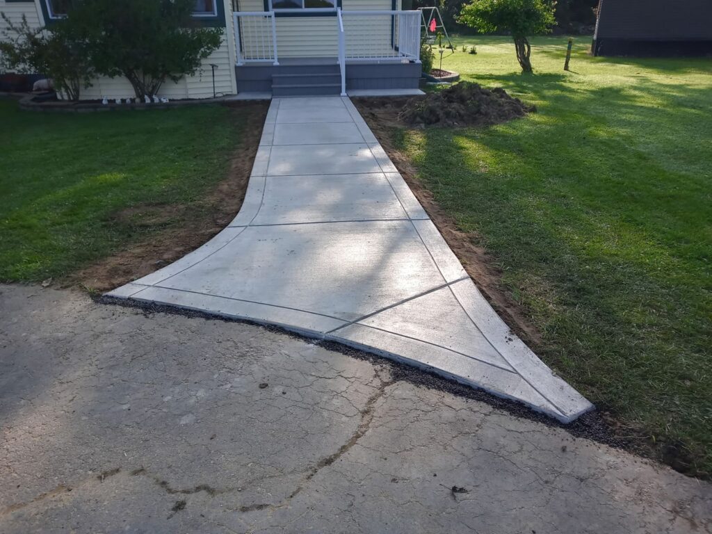 New concrete sidewalk flatwork
