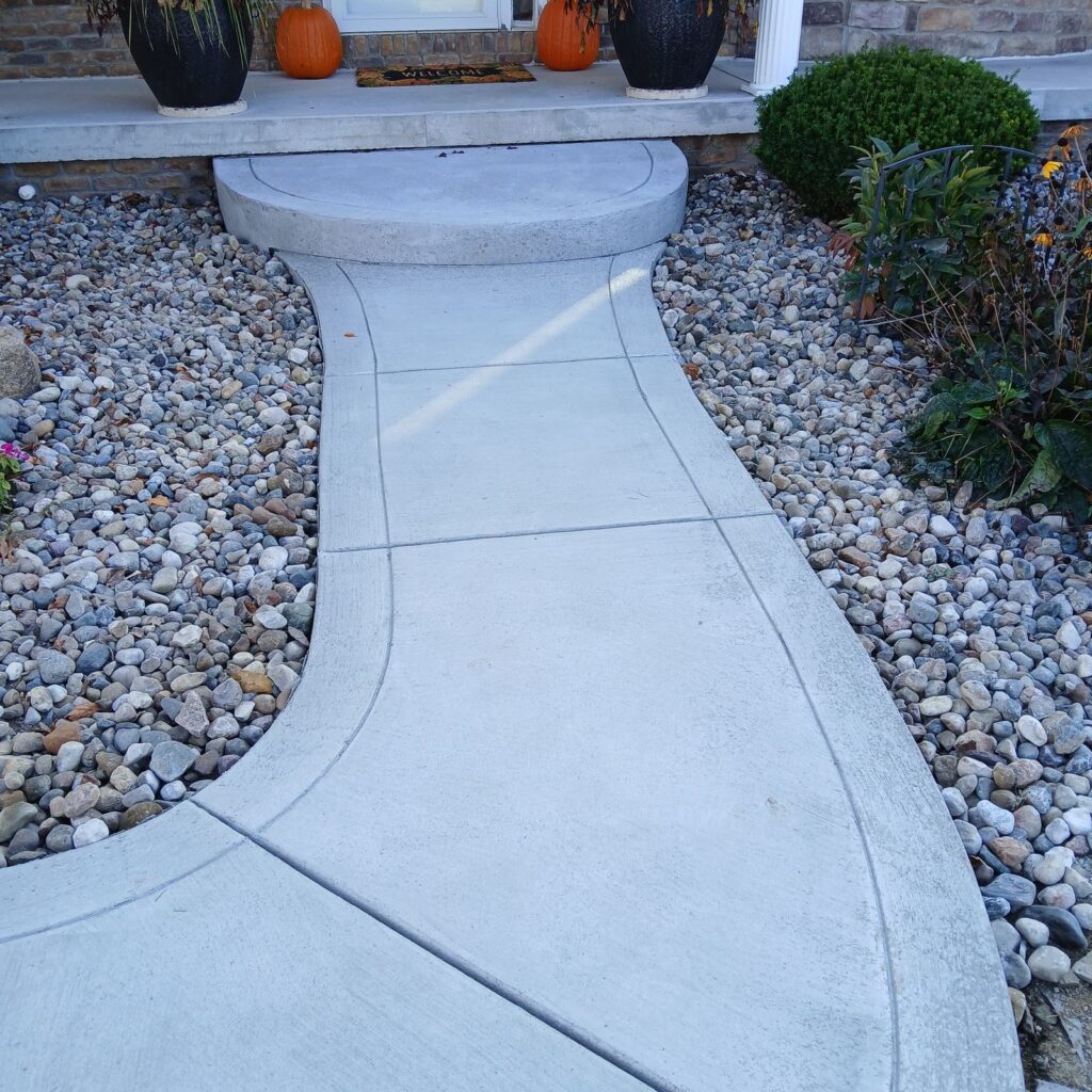 Residential Sidewalk and curb step